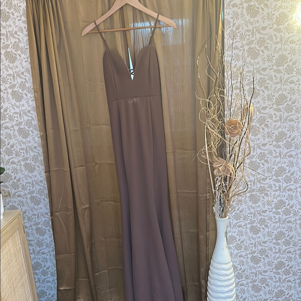 Elegant Brown Maxi Dress